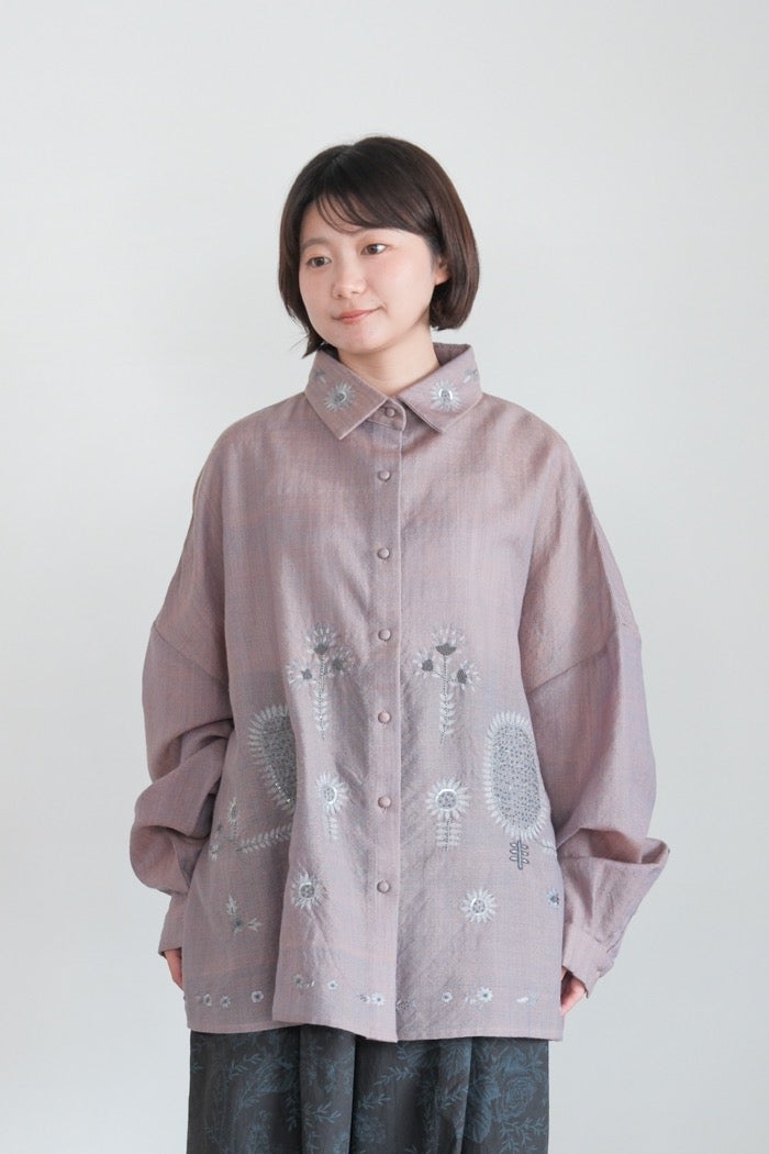 aodress_アオドレス　グレー花刺繍チュニック AODRESS | アオドレスの通販｜T.T.GARRET